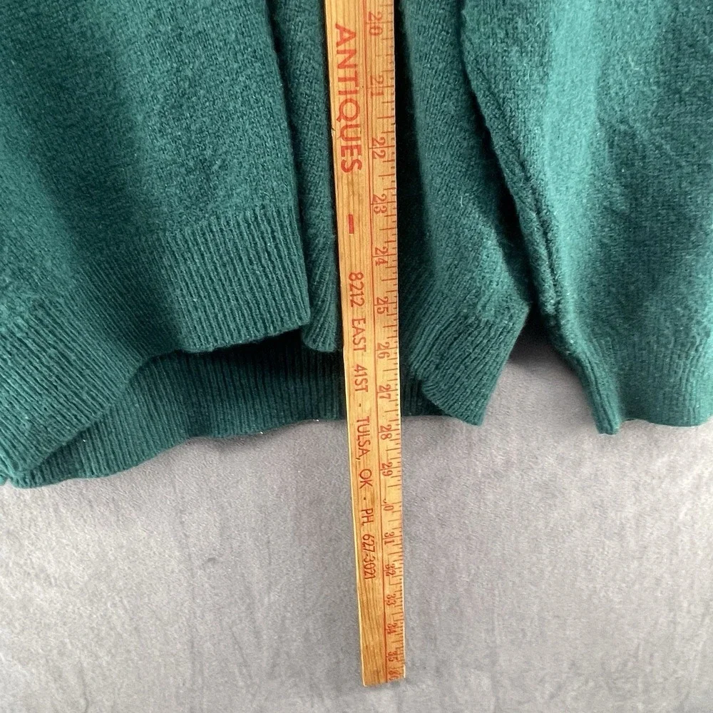 Vintage Club Room 100% Lambswool Green V-Neck Sweater Mens Size L Rare